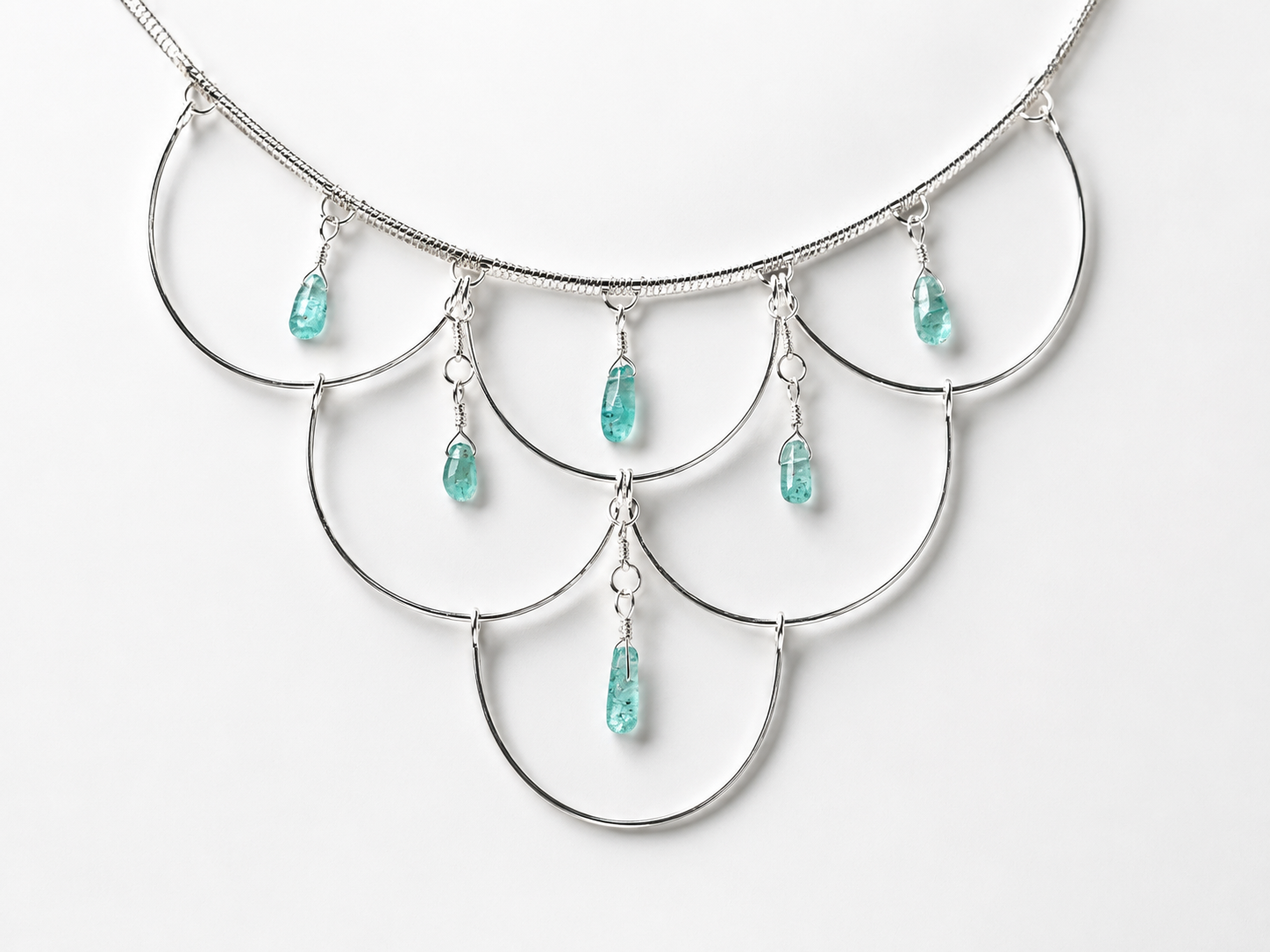 Blue Apatite Necklace Silver Filled image 1