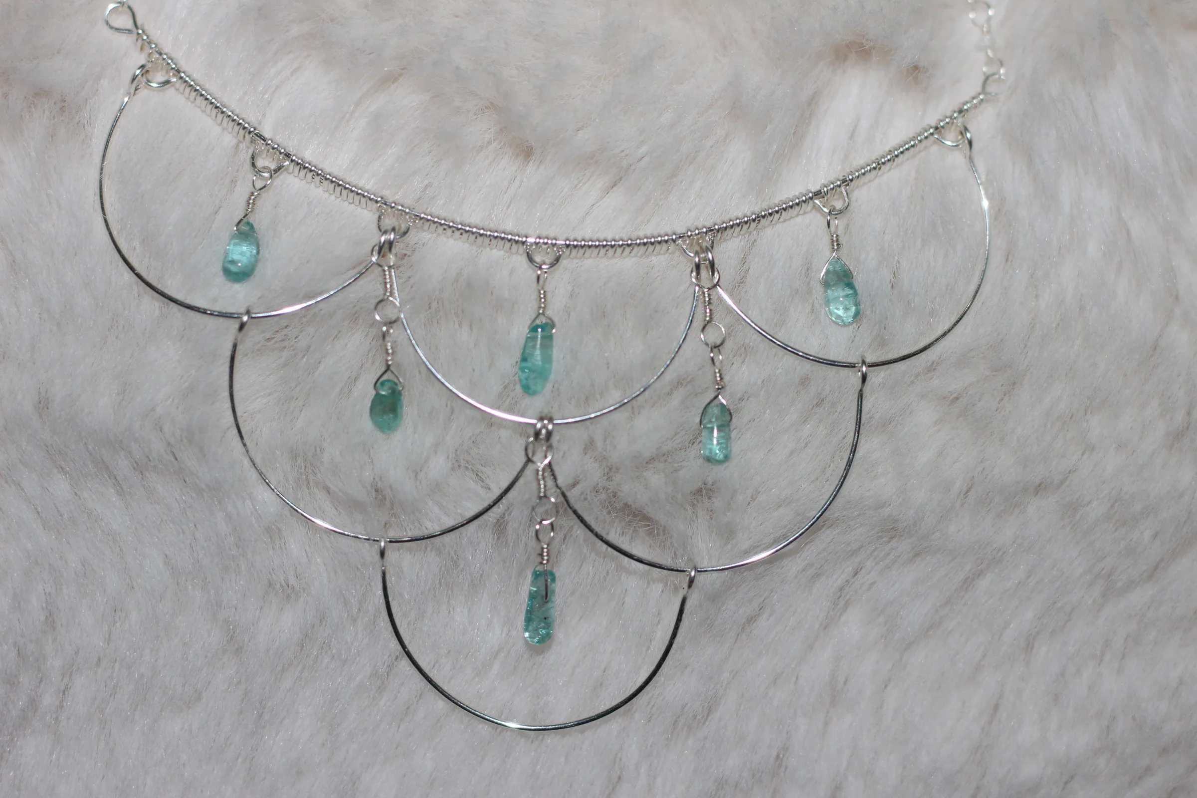Blue Apatite Necklace Silver Filled image 2