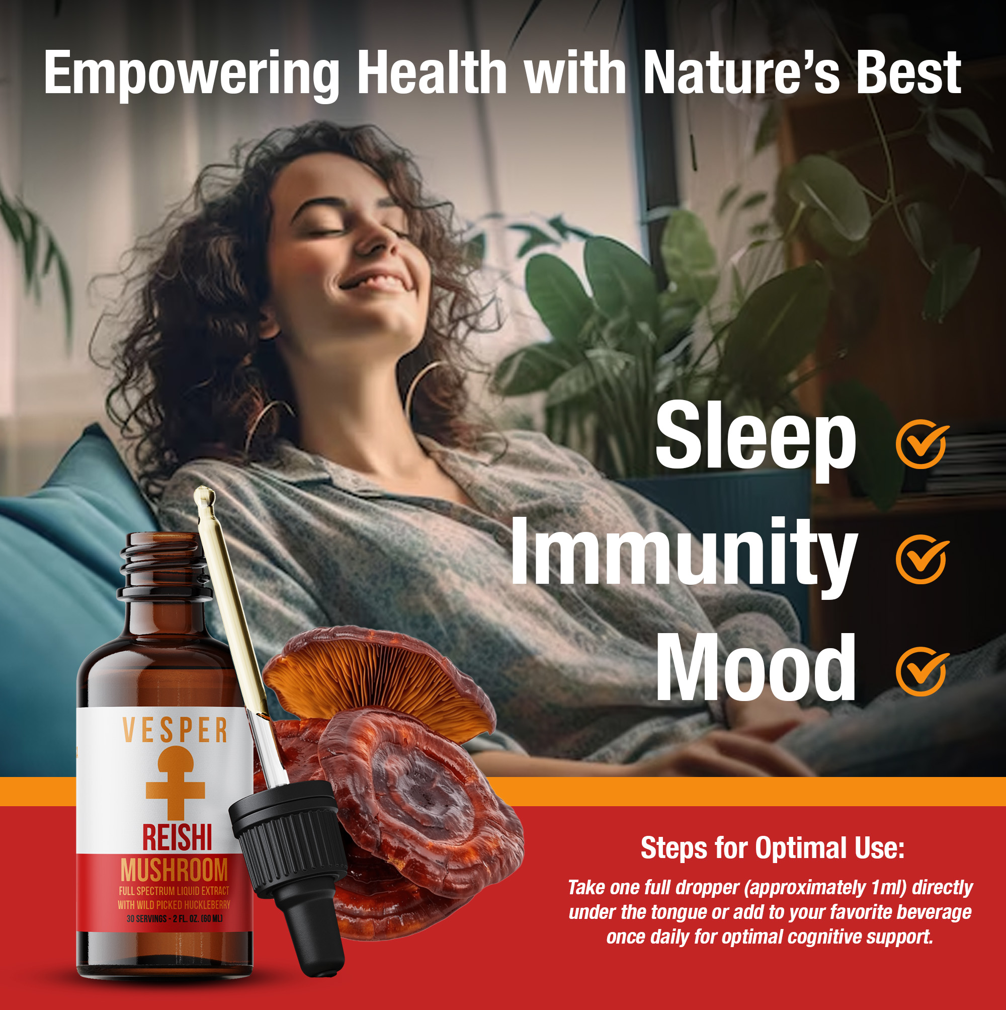 Reishi Extract 2 oz Sleep, Anxiety, Immunity image 2