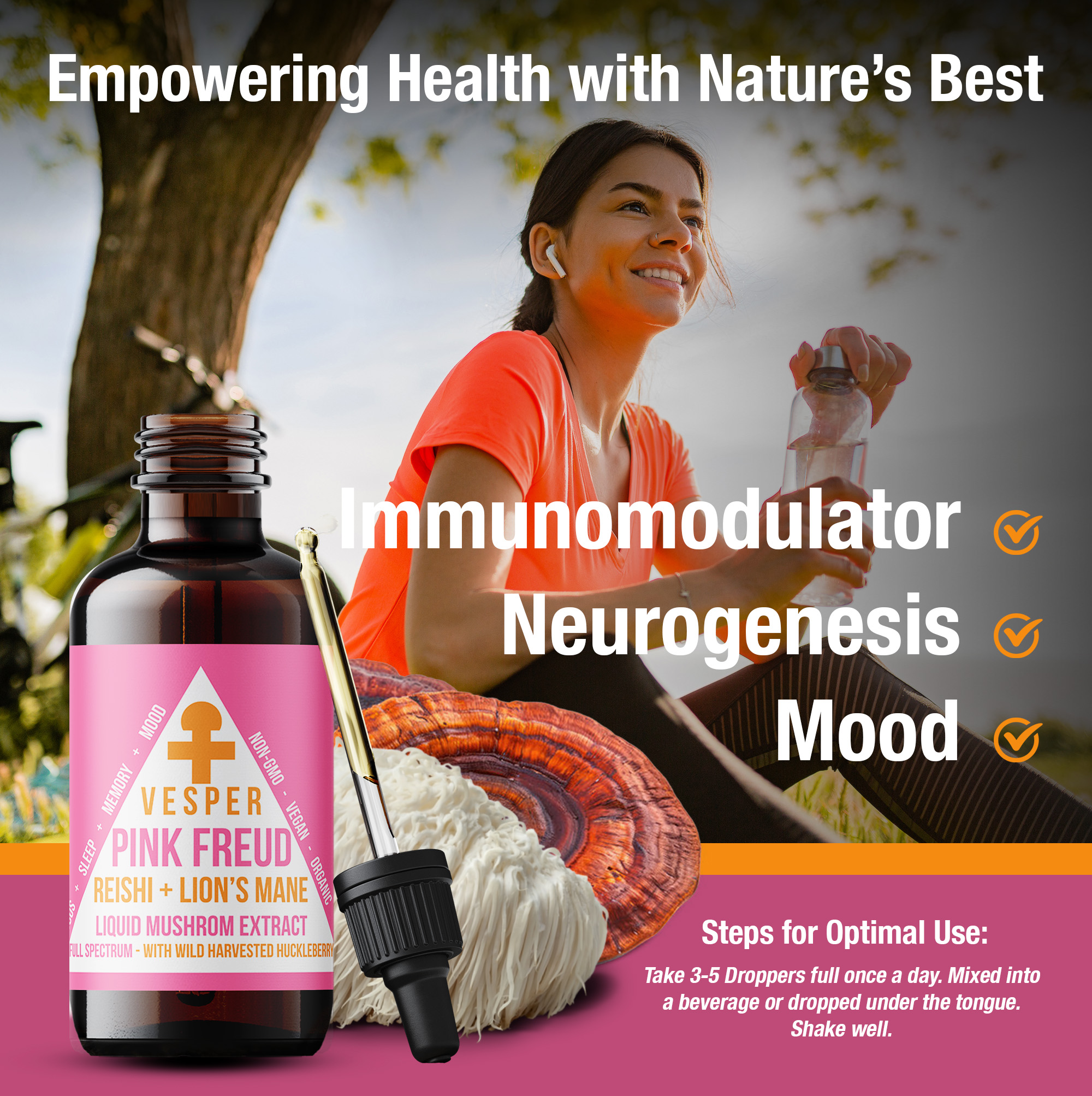 Pink Freud Reishi and Lion's Mane Blend - (4oz./120ML) image 3