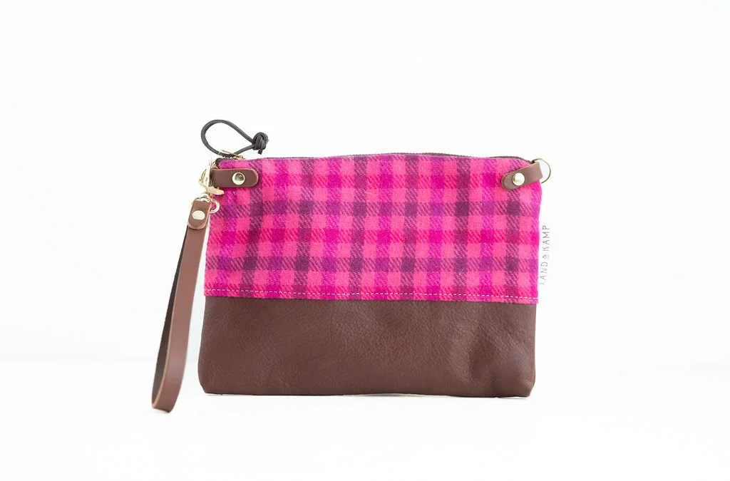 3-in-1 Wristlet in Pink Plaid Wool image 1