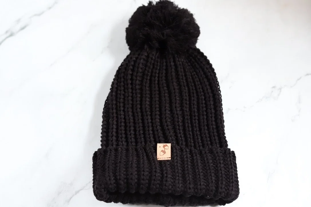Black Cable Pom Beanie image 1