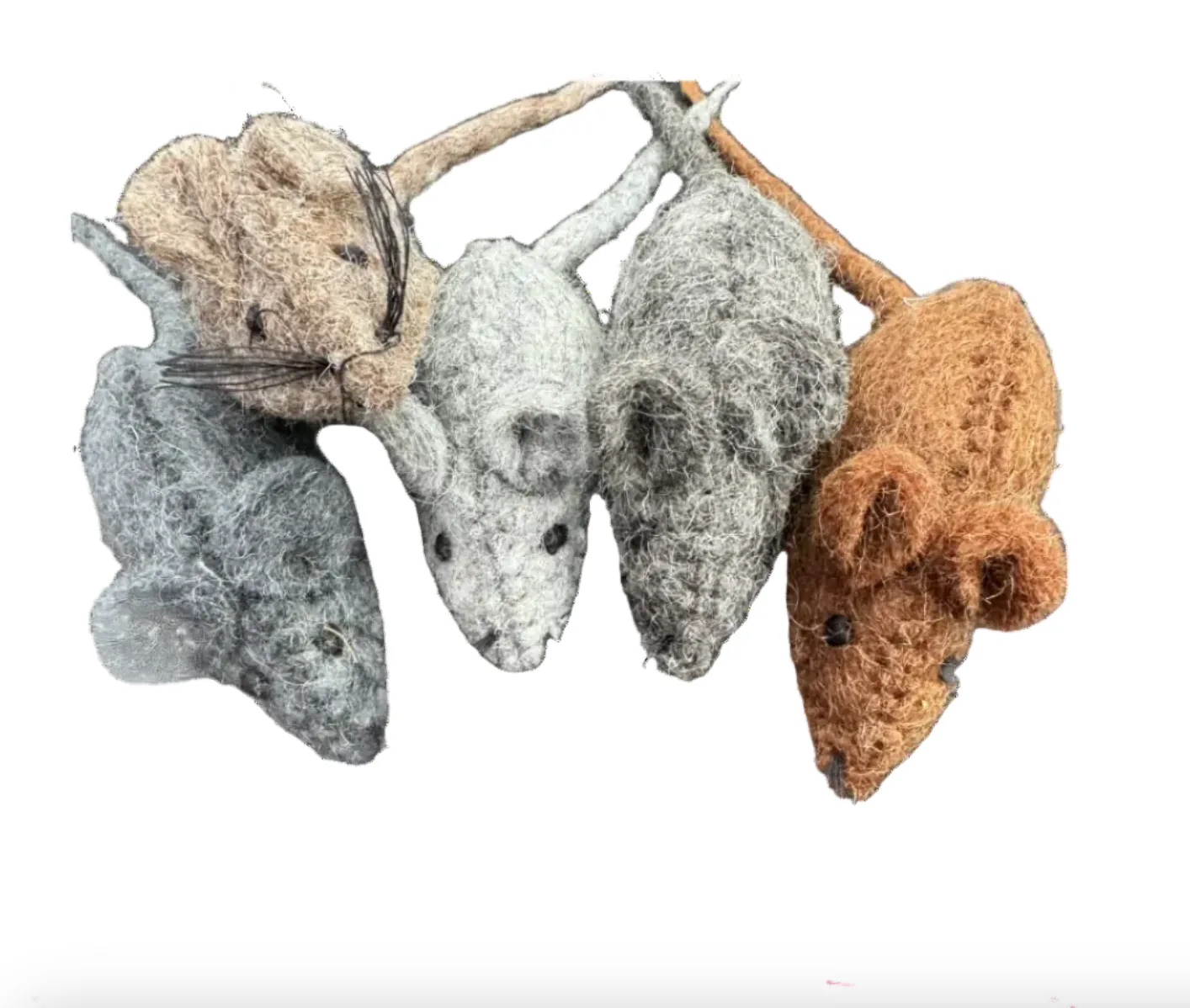 Mouse Cat Toy - Wool Felted - Sprayed with Catnip image 1