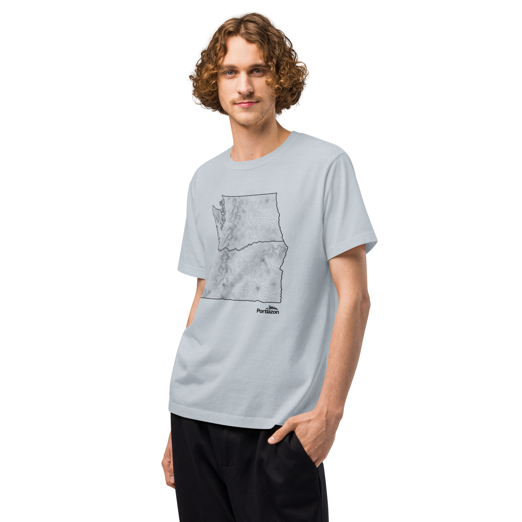 PNW - Oregon and Washington - Topographical - Unisex oversized t-shirt image 3