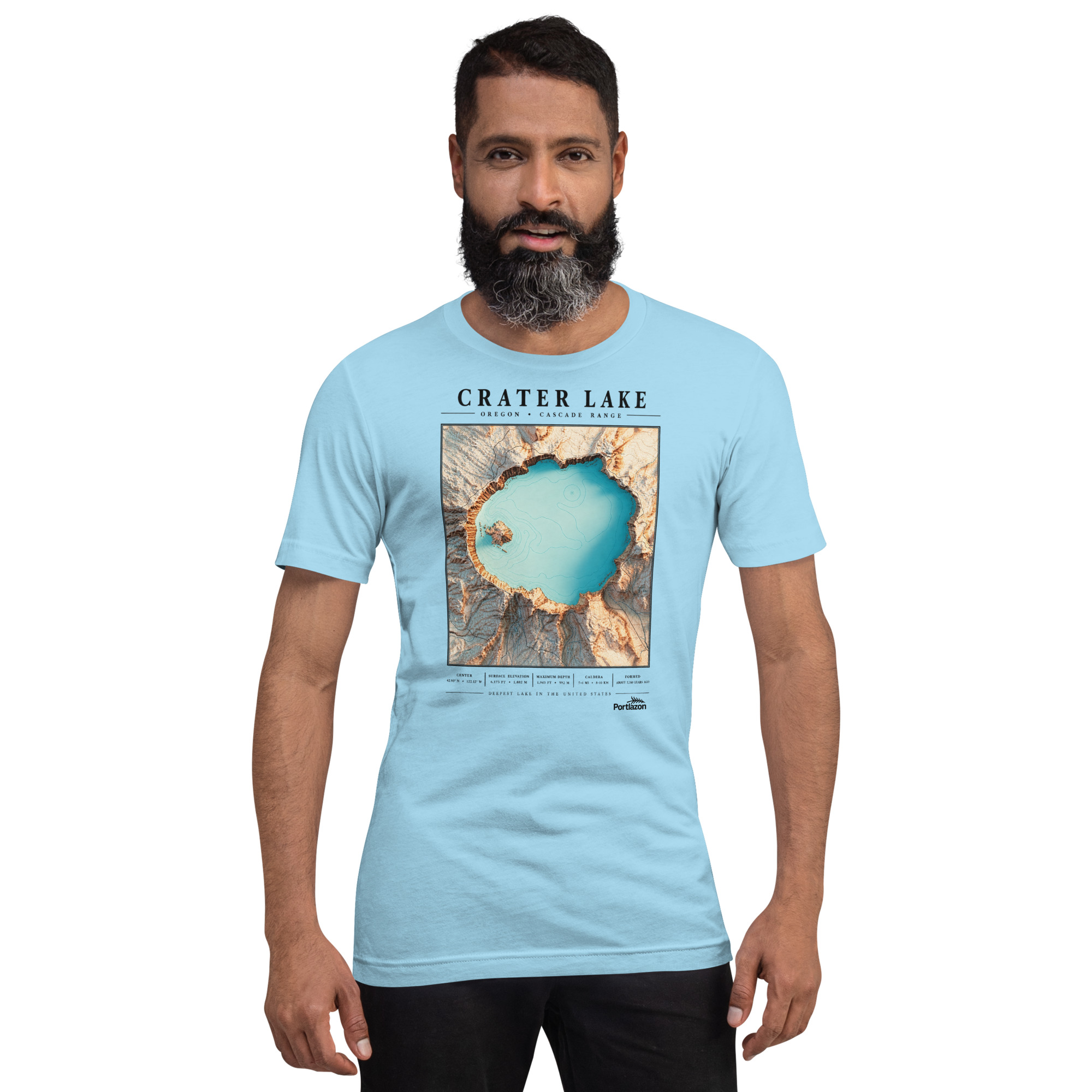 Crater Lake Map Topography - Unisex t-shirt image 4