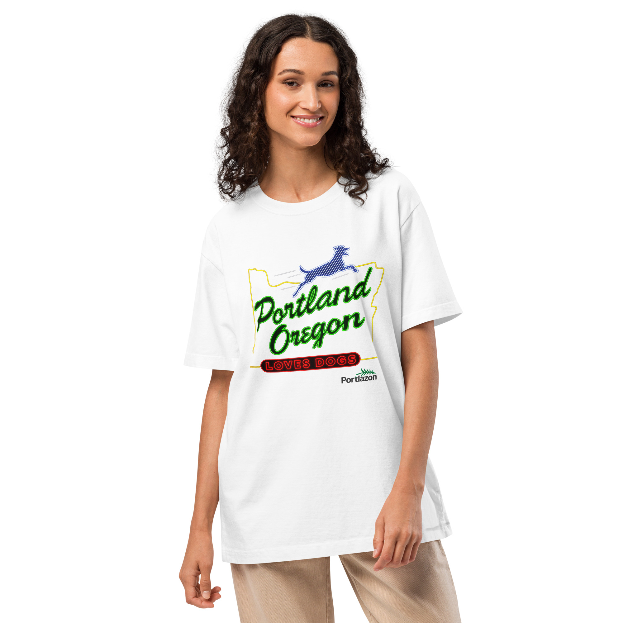 Portland Oregon Loves Dogs - Unisex oversized t-shirt image 4