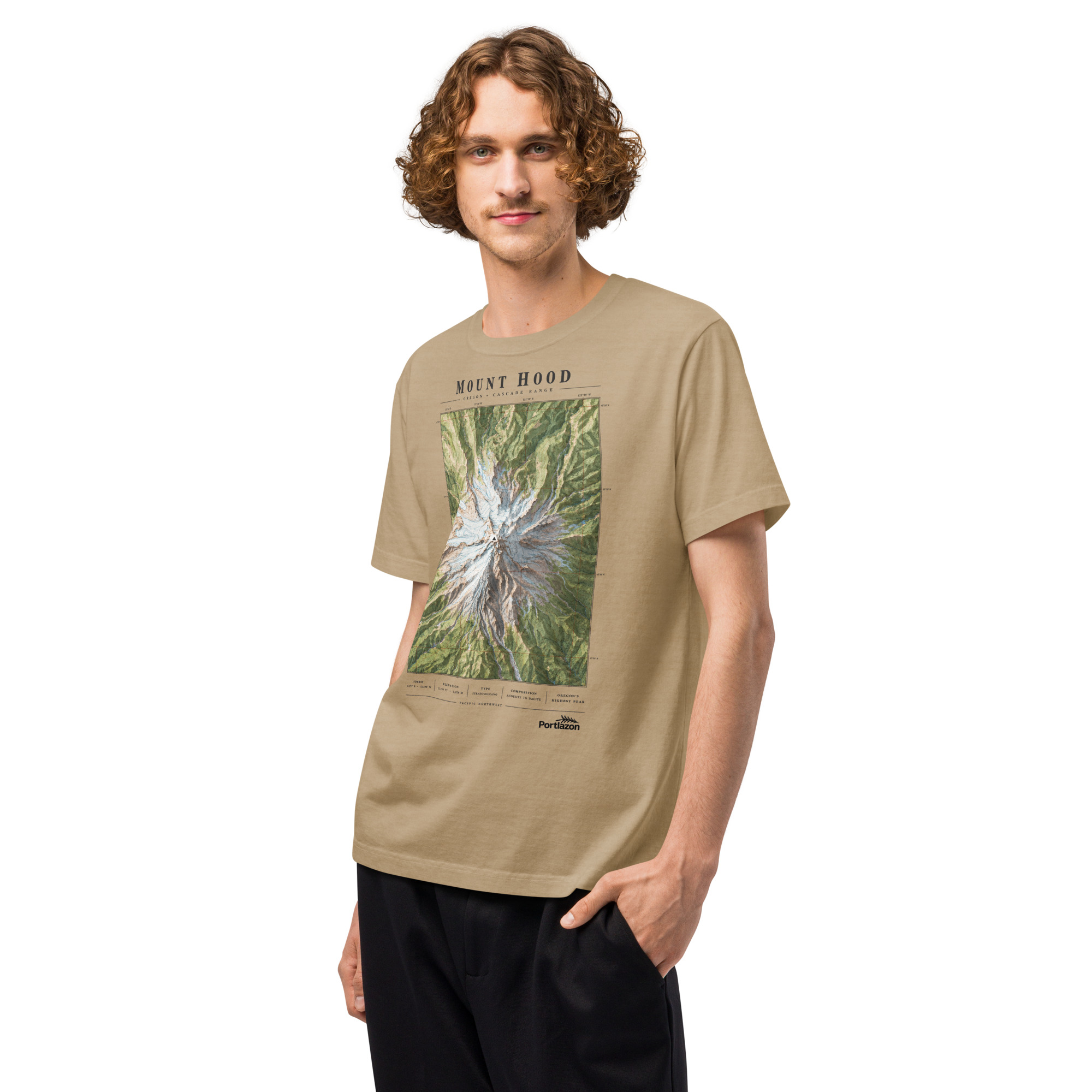 Mount Hood Map Topography - Unisex oversized t-shirt image 5