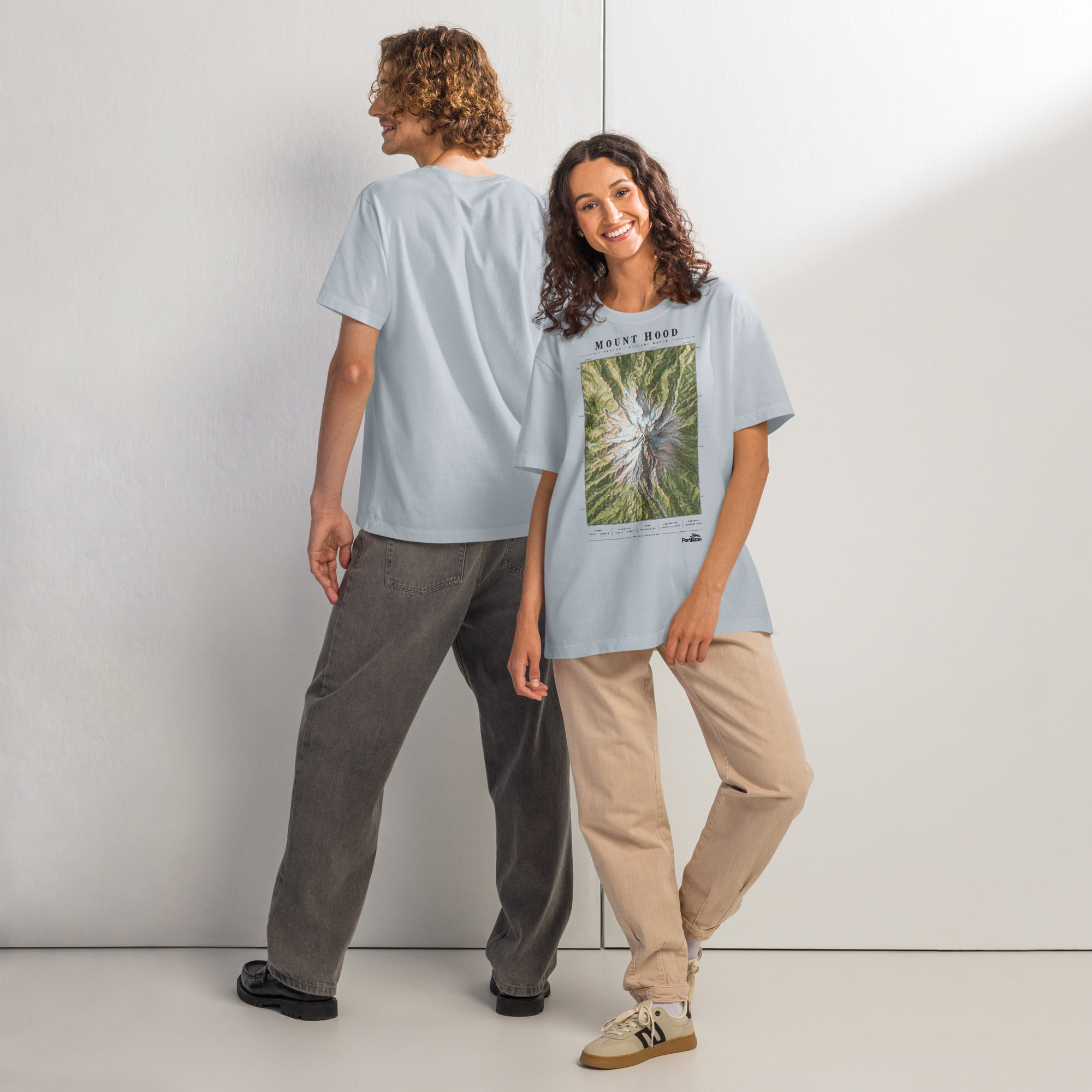 Mount Hood Map Topography - Unisex oversized t-shirt image 3