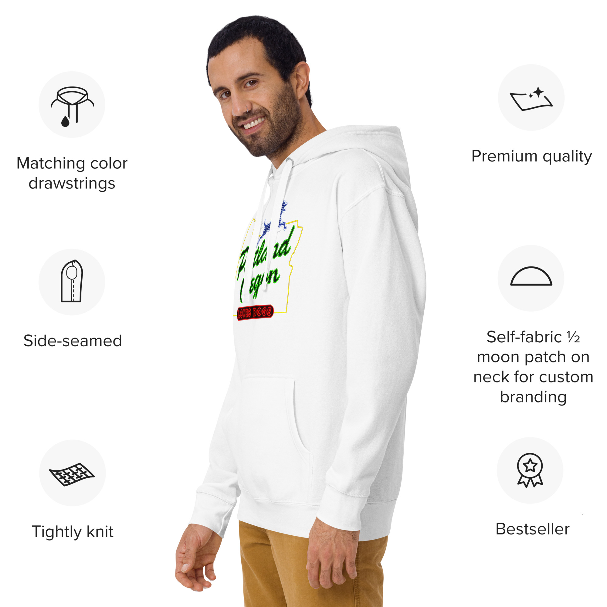 Portland Oregon Loves Dogs - Unisex Hoodie image 2