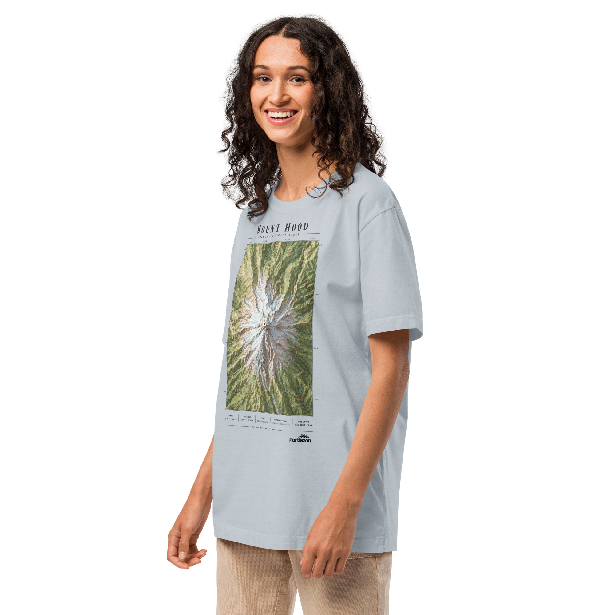 Mount Hood Map Topography - Unisex oversized t-shirt image 6