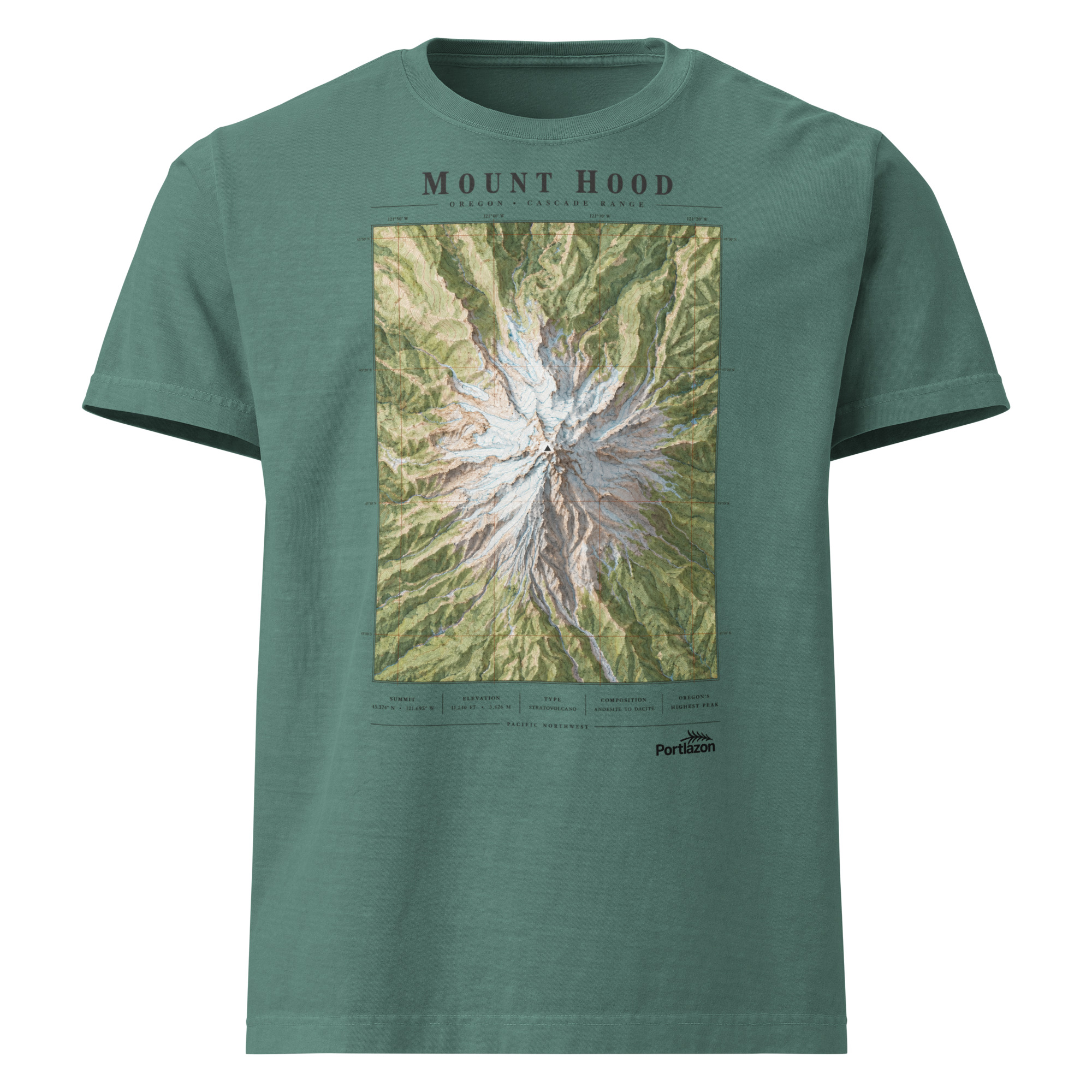 Mount Hood Map Topography - Unisex oversized t-shirt image 4