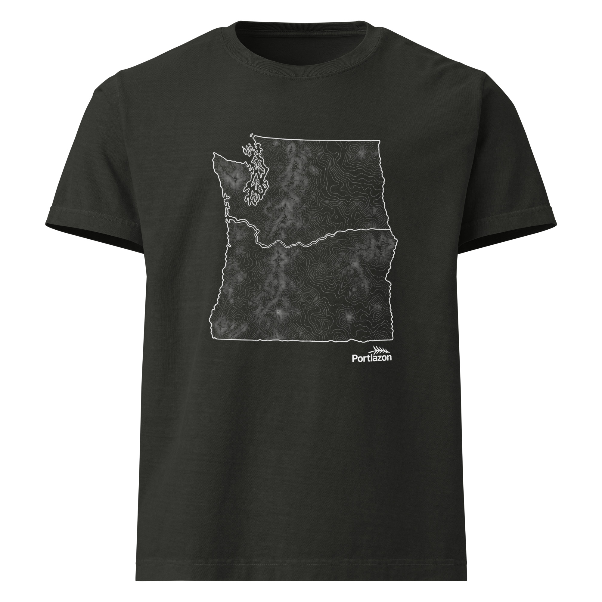 PNW - Oregon and Washington Topographical Map - Unisex oversized t-shirt image 1