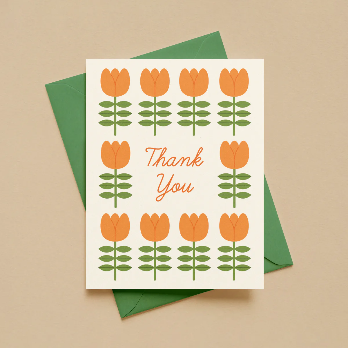 Orange Tulip Thank You Card